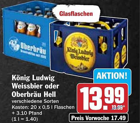 König Ludwig Weissbier oder Oberbräu Hell