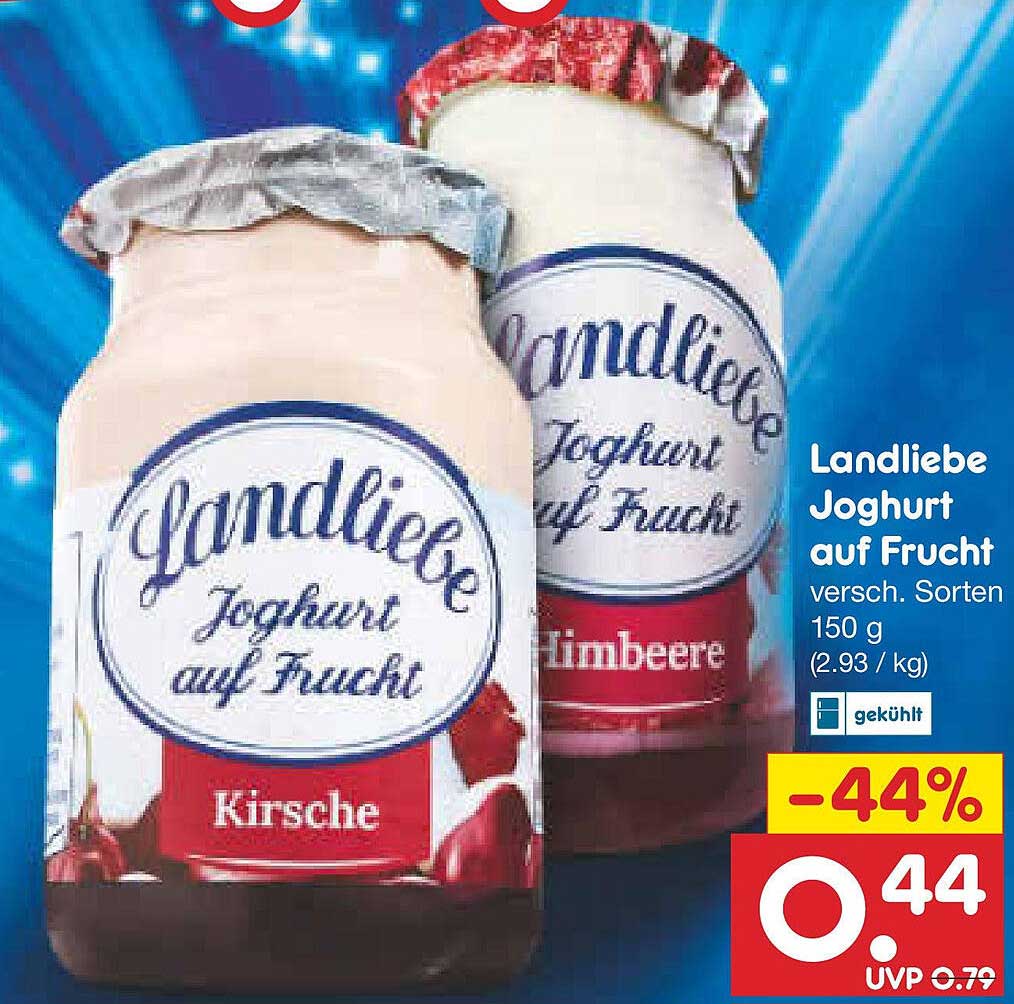 Landliebe Joghurt auf Frucht