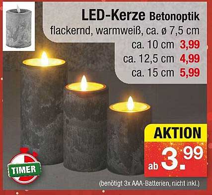 LED-Kerze Betonoptik