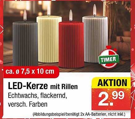 LED-Kerze mit Rillen