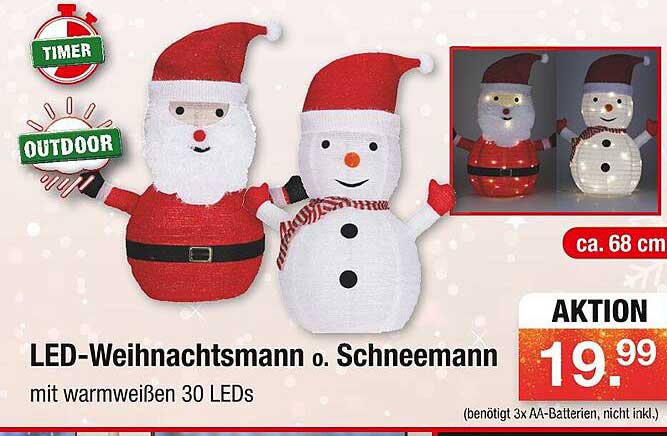 LED-Weihnachtsmann o. Schneemann