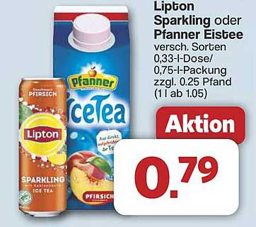 Lipton Sparkling oder Pfanner Eistee