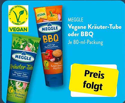 MEGGLE Vegane Kräuter-Tube oder BBQ