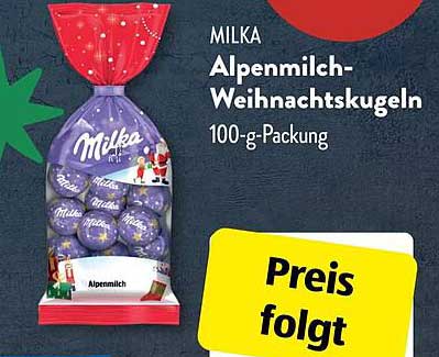 Milka Alpenmilch-Weihnachtskugeln