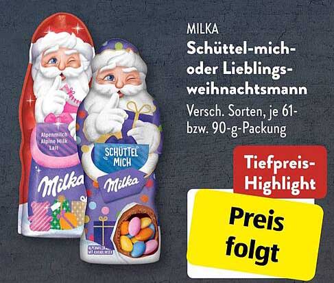 MILKA Schüttel-mich- oder Lieblings-weihnachtsmann