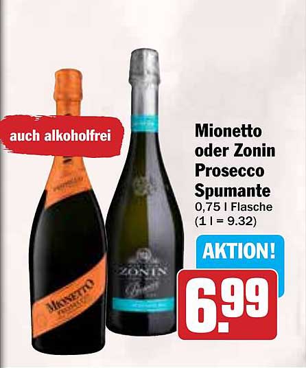 Mionetto oder Zonin Prosecco Spumante