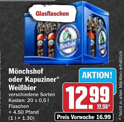 Mönchshof oder Kapuziner* Weißbier