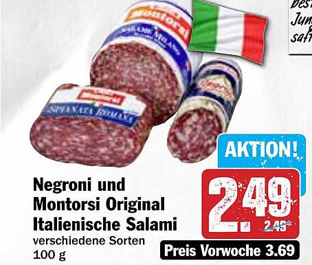 Negroni und Montorsi Original Italienische Salami