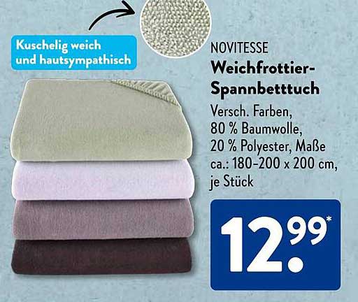 NOVITESSE Weichfrottier-Spannbettuch