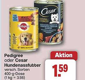 Pedigree oder Cesar Hundenassfutter