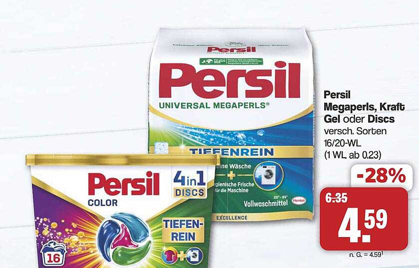 Persil Megaperls, Kraft Gel oder Discs