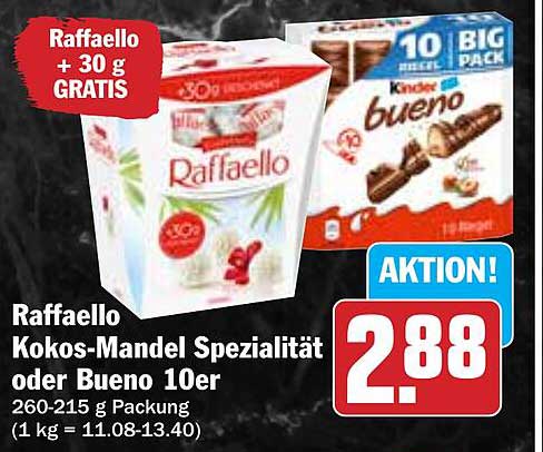 Raffaello Kokos-Mandel Spezialität oder Bueno 10er