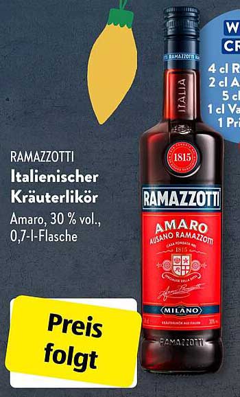 RAMAZZOTTI Italienischer Kräuterlikör