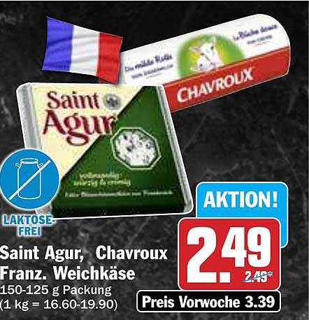 Saint Agur, Chavroux Franz. Weichkäse