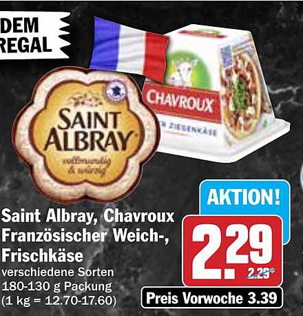 Saint Albray, Chavroux Französischer Weich-, Frischkäse