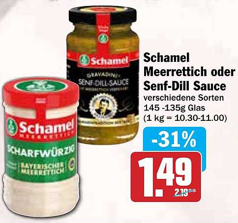 Schamel Meerrettich oder Senf-Dill Sauce