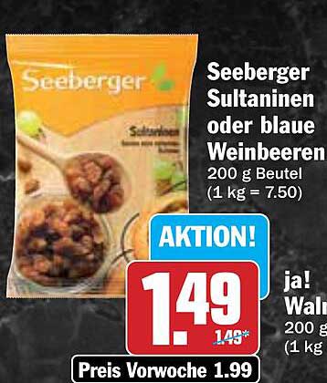 Seeberger Sultaminen oder blaue Weinbeeren