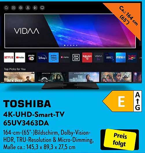 TOSHIBA 4K-UHD-Smart-TV 65UV3463DA