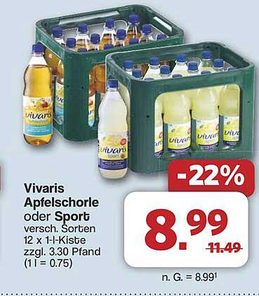 Vivaris Apfelschorle oder Sport