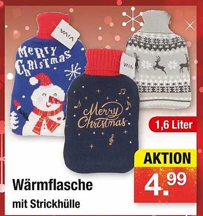 Wärmflasche mit Strickhülle