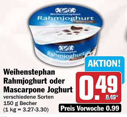 Weihenstephan Rahmjoghurt oder Mascarpone Jogurt