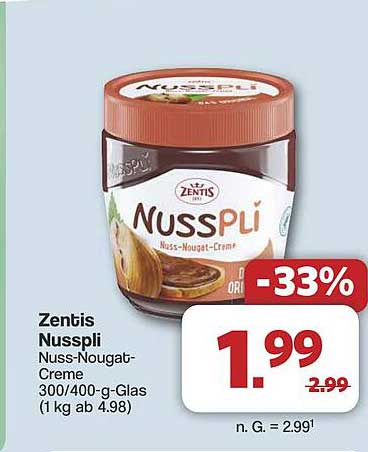 Zentis Nusspli Nuss-Nougat-Creme