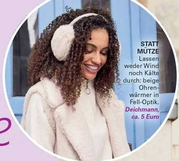 beige Ohrenwärmer in Fell-Optik