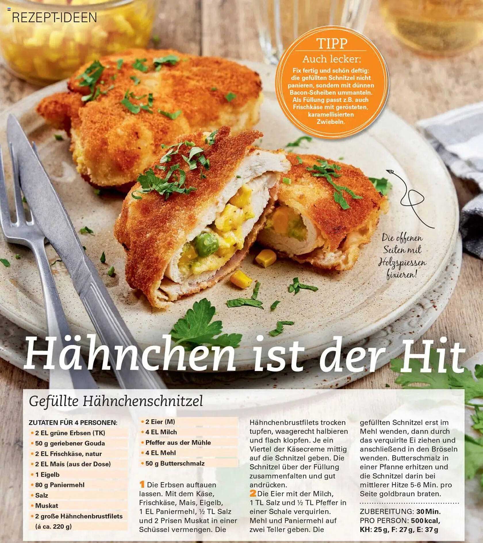 Gefüllte Hänchenschnitzel