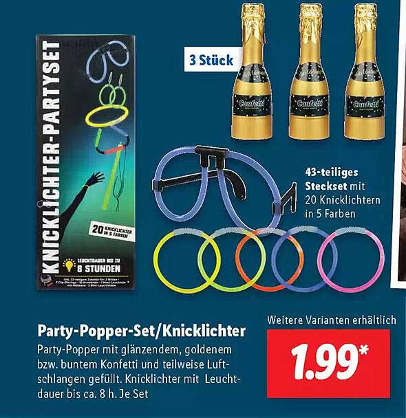 Party-Popper-Set/Knicklichter