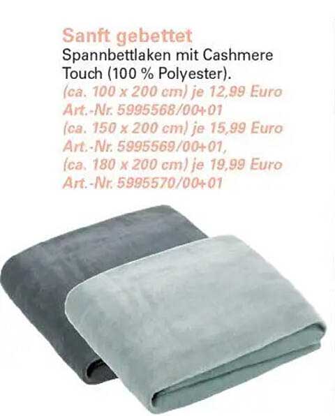 Sanft gebettet Spannbettlaken mit Cashmere Touch