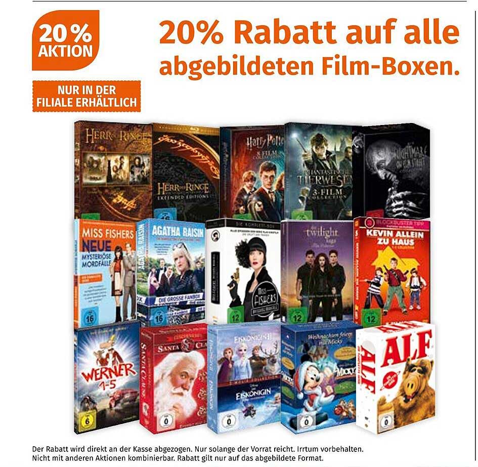 20% Rabatt auf alle abgebildeten Film-Boxen.