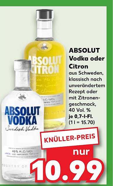 ABSOLUT Vodka oder Citron