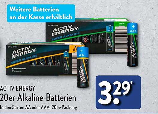 ACTIV ENERGY 20er-Alkaline-Batterien