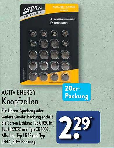 ACTIV ENERGY Knopfzellen