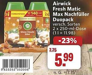 Airwick Fresh Matic Max Nachfüller Duopack