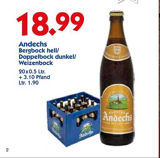 Andechs Bergbock hell/Doppelbock dunkel/Weizenbock