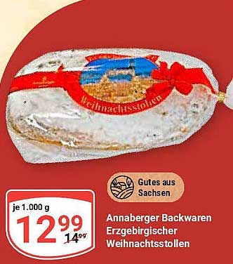 Annaberger Backwaren Erzgebirgischer Weihnachtsstollen