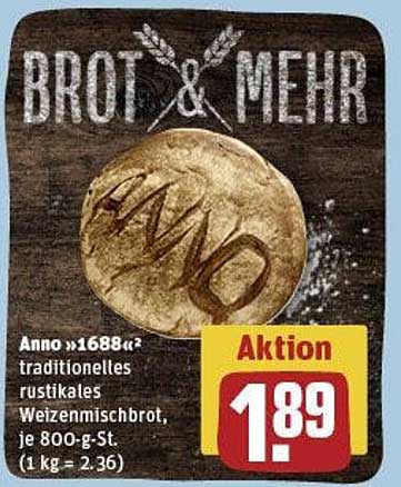 Anno »1688«² traditionelles rustikales Weizenmischbrot