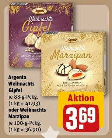 Argenta Weihnachts Gipfel oder Weihnachts Marzipan