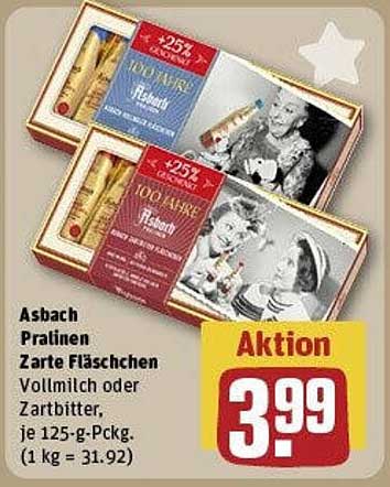 Asbach Pralinen Zarte Fläschchen