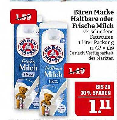 Bären Marke Haltbare oder Frische Milch