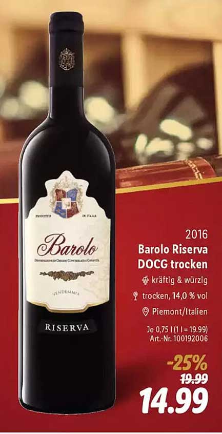 Barolo Riserva DOCG trocken