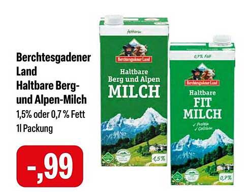 Berchtesgadener Land Haltbare Berg- und Alpen-Milch