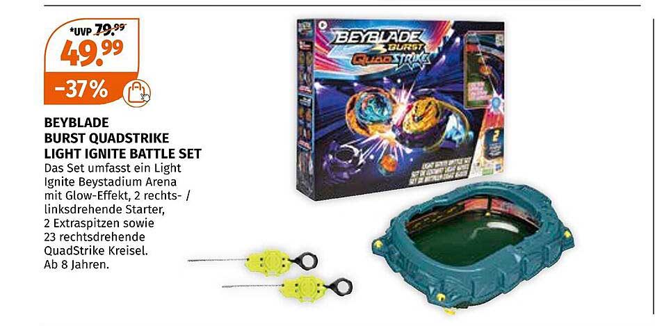 BEYBLADE BURST QUADSTRIKE LIGHT IGNITE BATTLE SET