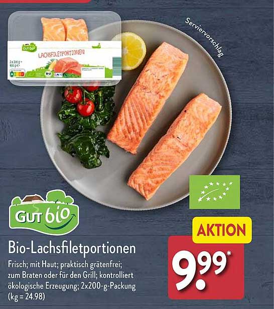 Bio-Lachsfiletportionen