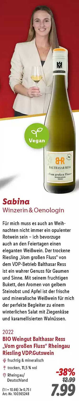 BIO Weingut Balthasar Ress „Vom großen Fluss“ Rheingau Riesling VDP.Gutswein