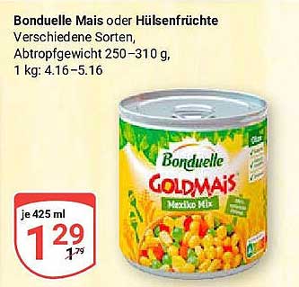 Bonduelle Mais oder Hülsenfrüchte