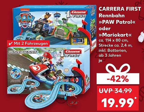 CARRERA FIRST Rennbahn »PAW Patrol« oder »Mario Kart«