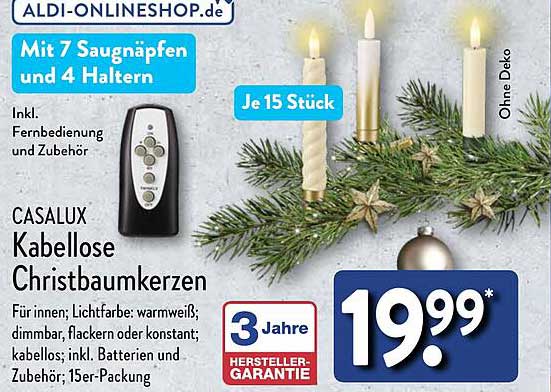 CASALUX Kabellose Christbaumkerzen