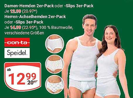 Damen-Hemden 2er-Pack oder -Slips 3er-Pack